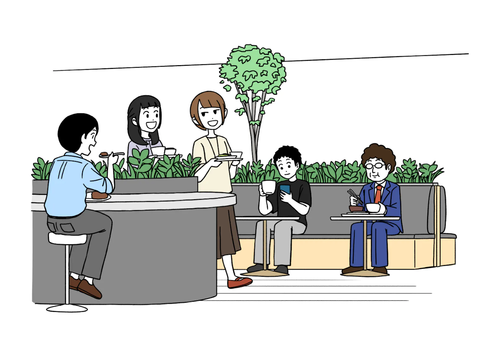オフィスのおしゃれな社員食堂のレイアウト事例や設計ポイントを紹介 