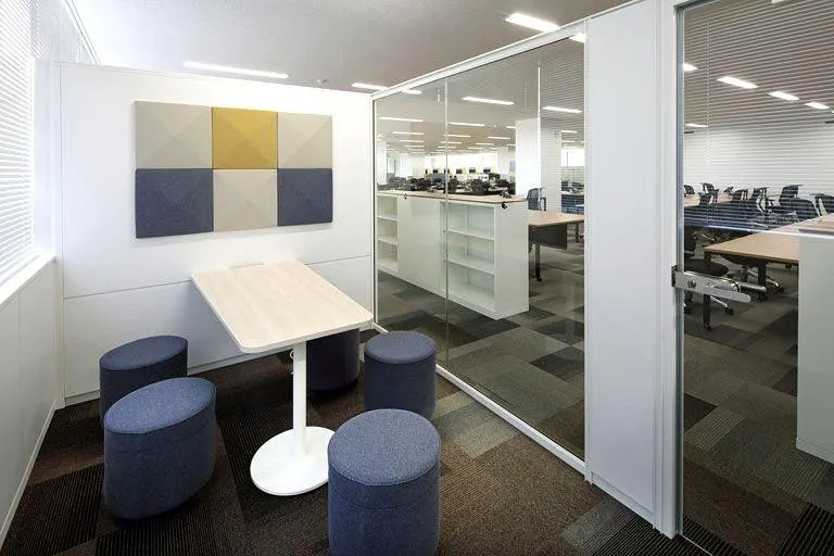 Glass meeting rooms