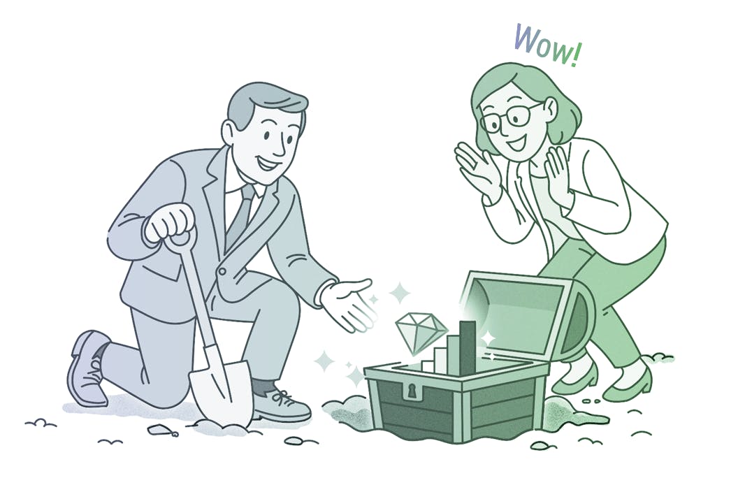 課題を掘り起こすイラスト