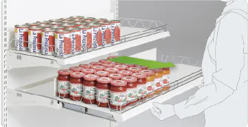 作業負荷が大幅に低減するスライド棚